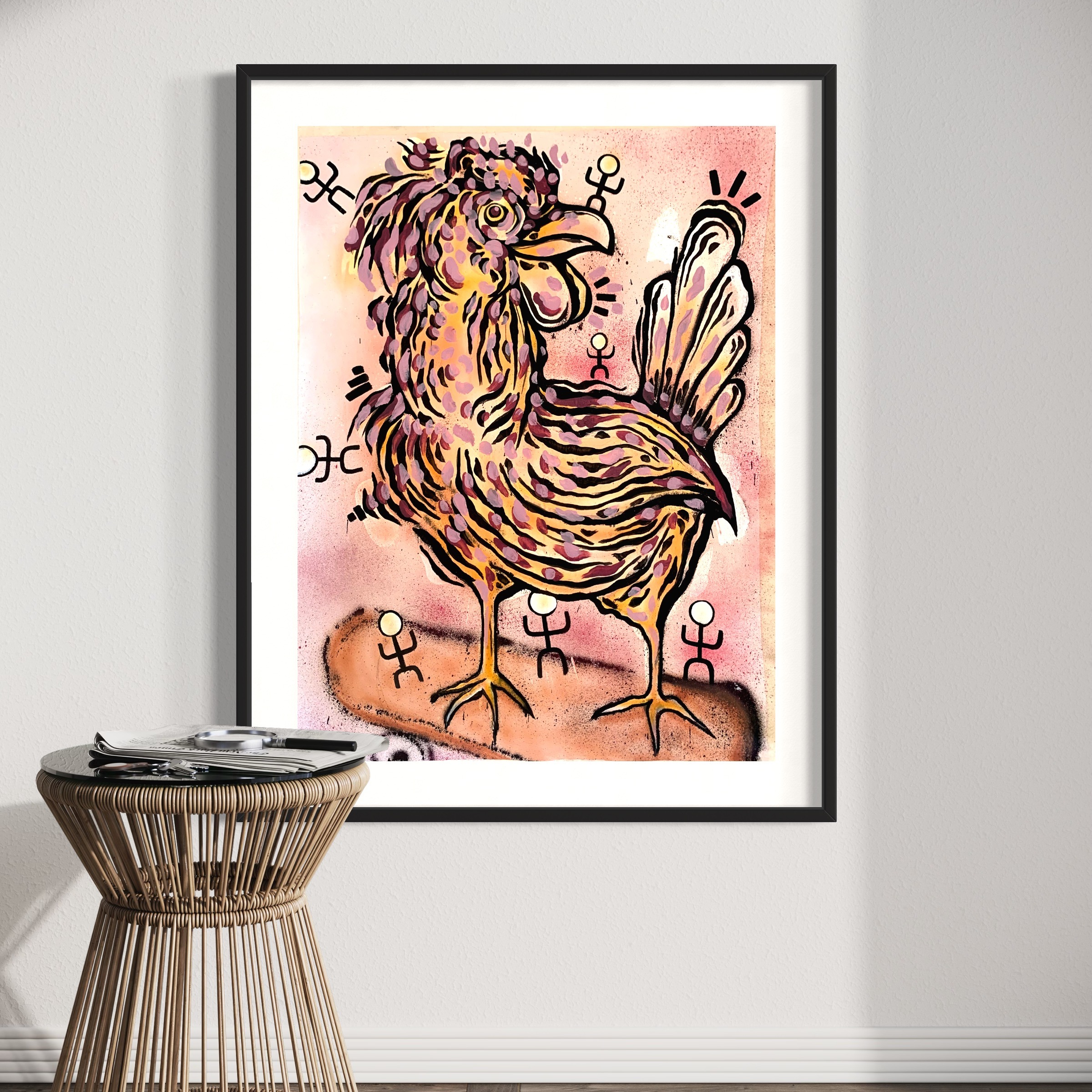Skate Rooster original artwork by Urbanimal